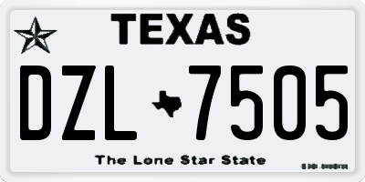 TX license plate DZL7505