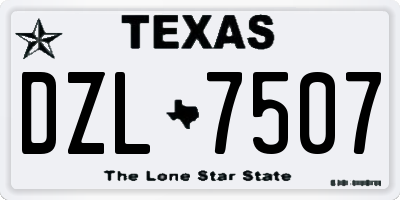 TX license plate DZL7507