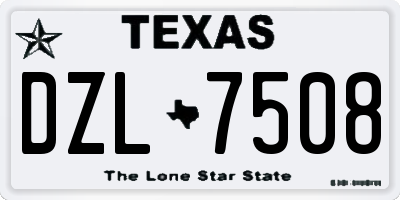 TX license plate DZL7508