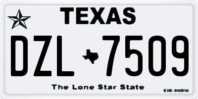TX license plate DZL7509
