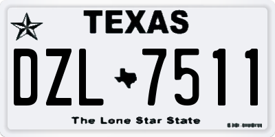 TX license plate DZL7511