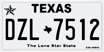 TX license plate DZL7512