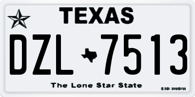 TX license plate DZL7513