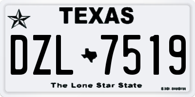 TX license plate DZL7519