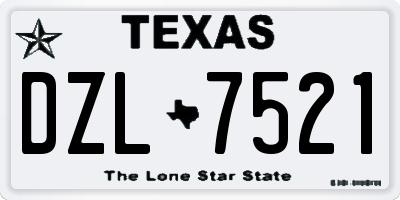 TX license plate DZL7521