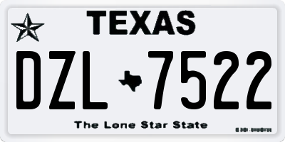 TX license plate DZL7522
