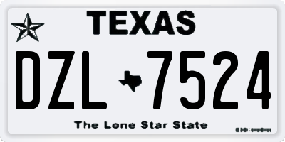 TX license plate DZL7524