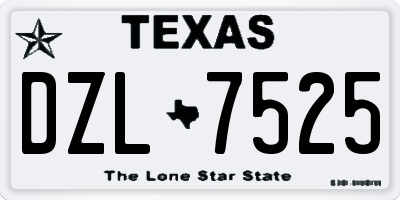 TX license plate DZL7525