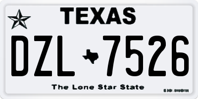 TX license plate DZL7526