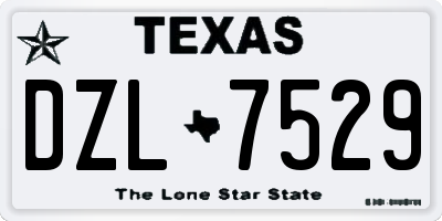 TX license plate DZL7529