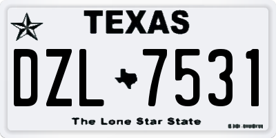 TX license plate DZL7531