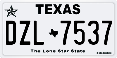 TX license plate DZL7537