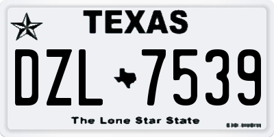 TX license plate DZL7539