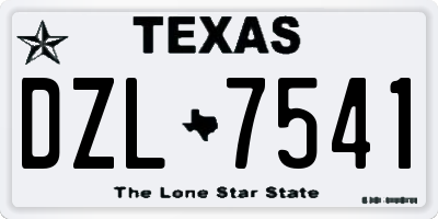 TX license plate DZL7541