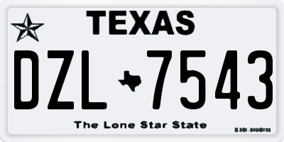 TX license plate DZL7543
