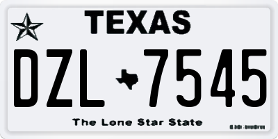 TX license plate DZL7545