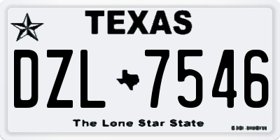 TX license plate DZL7546