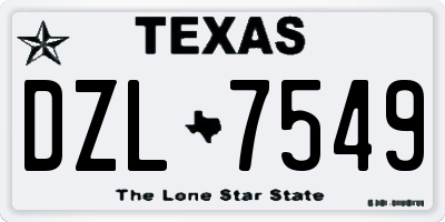 TX license plate DZL7549