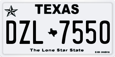 TX license plate DZL7550