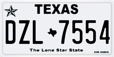 TX license plate DZL7554