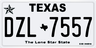 TX license plate DZL7557