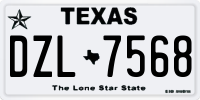 TX license plate DZL7568