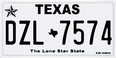 TX license plate DZL7574