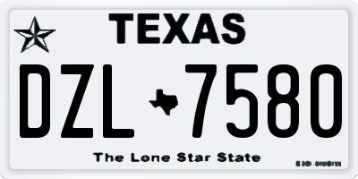 TX license plate DZL7580