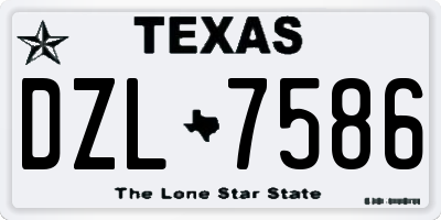 TX license plate DZL7586