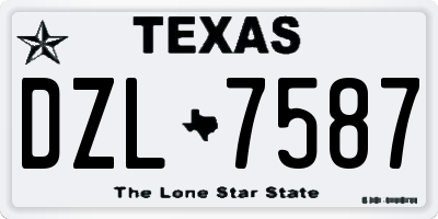TX license plate DZL7587
