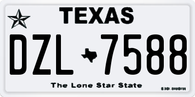 TX license plate DZL7588