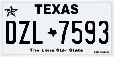 TX license plate DZL7593