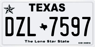 TX license plate DZL7597