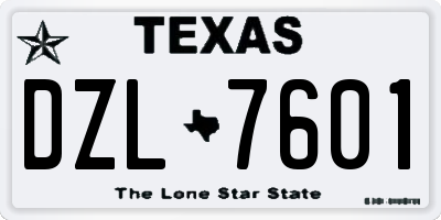 TX license plate DZL7601