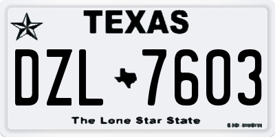 TX license plate DZL7603