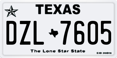 TX license plate DZL7605