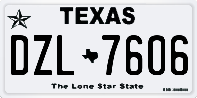 TX license plate DZL7606