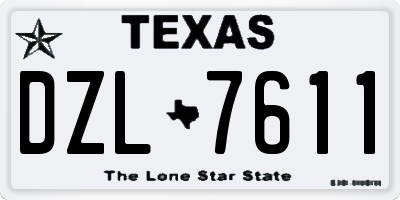 TX license plate DZL7611