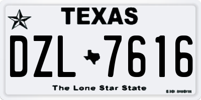 TX license plate DZL7616