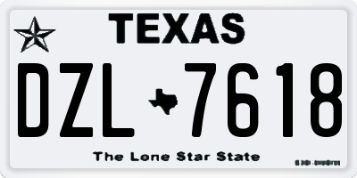 TX license plate DZL7618