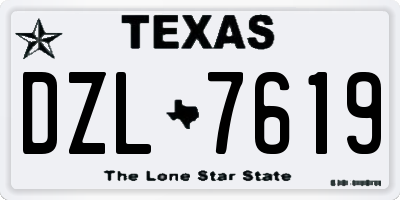 TX license plate DZL7619