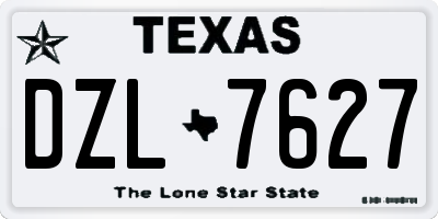 TX license plate DZL7627