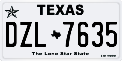 TX license plate DZL7635