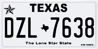 TX license plate DZL7638