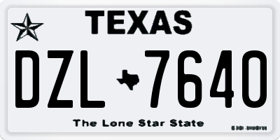 TX license plate DZL7640