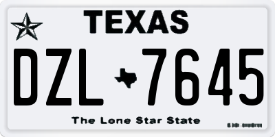 TX license plate DZL7645