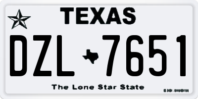 TX license plate DZL7651