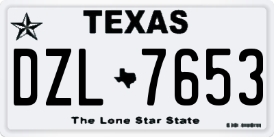 TX license plate DZL7653