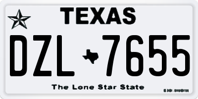 TX license plate DZL7655