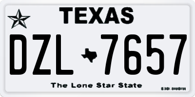 TX license plate DZL7657